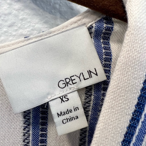 Anthropologie Greylin Blue Striped Josie Romper Shorts Size XS - Picture 15 of 15